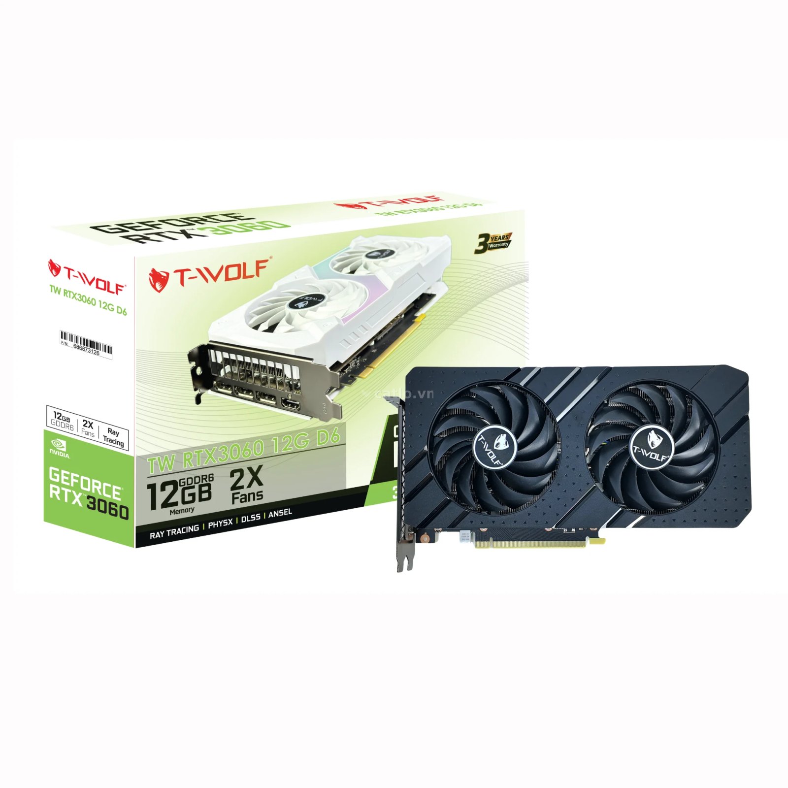 Card màn hình T-WOLF RTX 3060 12GB GDDR6 Dual | 192-bit, 3584 CUDA – ảnh 1