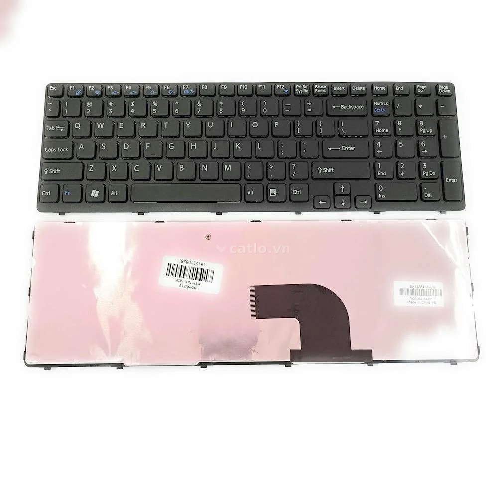 Bàn phím laptop Sony Vaio SVE15, SVE151, SVE15118F, SVE15126CV, SVE15129CVB (ĐEN, CÓ KHUNG) – ảnh 1