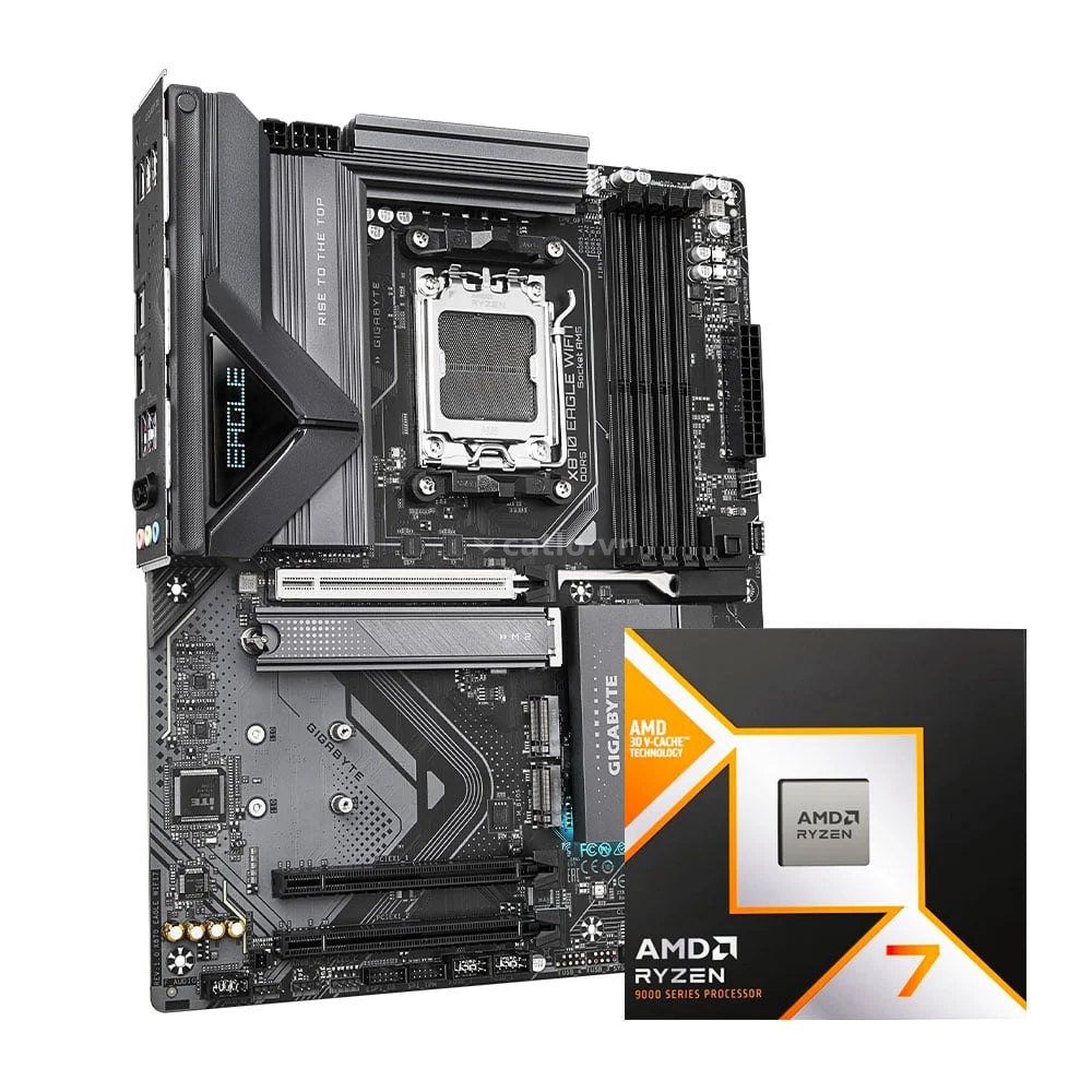 COMBO AMD Ryzen 7 9800X3D - GIGABYTE X870 EAGLE WIFI 7 – ảnh 1