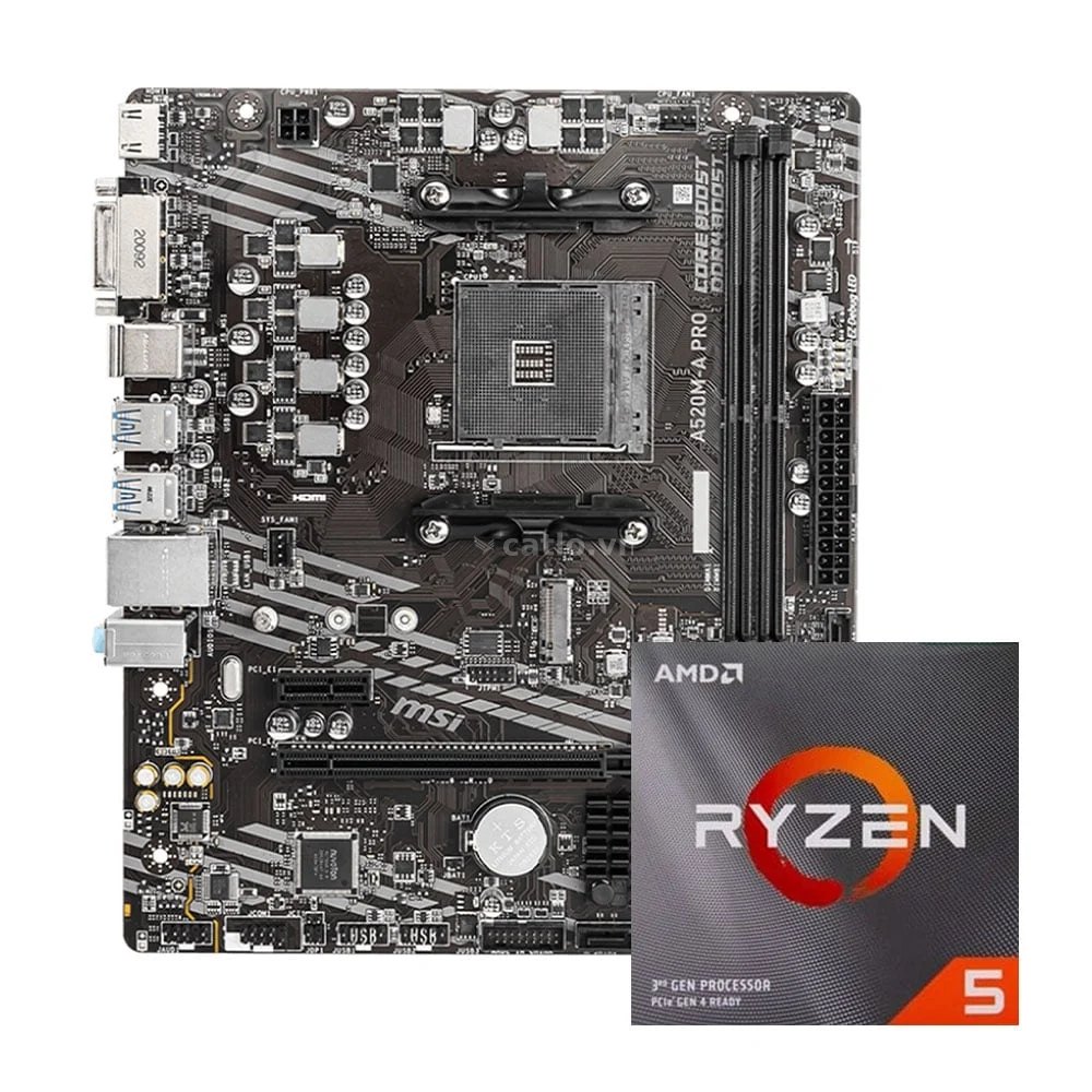 COMBO AMD Ryzen 5 3400G - MSI A520M-A PRO – ảnh 1