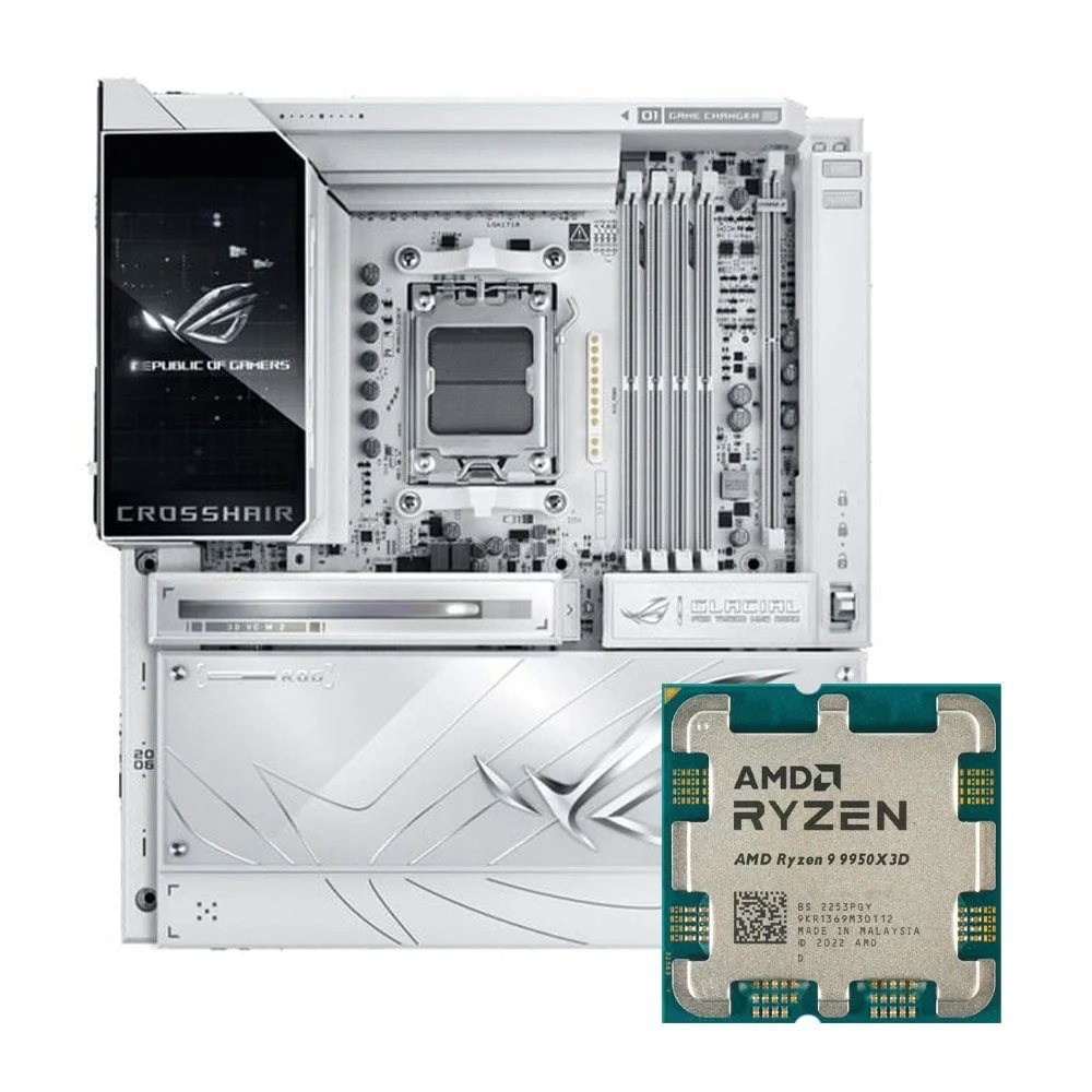COMBO AMD Ryzen 9 9950X3D - ASUS ROG Crosshair X870E Glacial – ảnh 1
