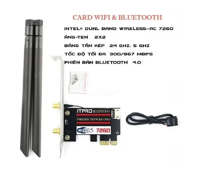 Card Wifi 7260 wifi + buetooth 2 băng tần – ảnh 1