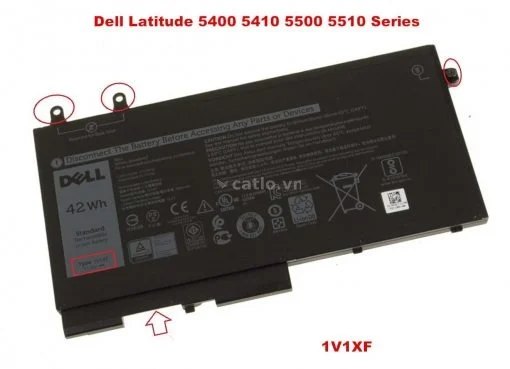 Pin laptop Dell Latitude 5400 5410 5500 5510, 1V1XF NGẮN 42WH (ZIN) – ảnh 1