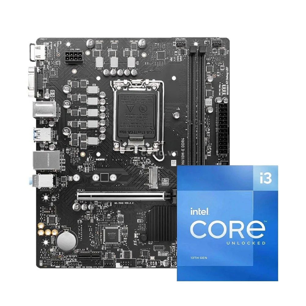 COMBO CPU I3 12100F Box CH - Mainboard Asus H610M-E MSI – ảnh 1