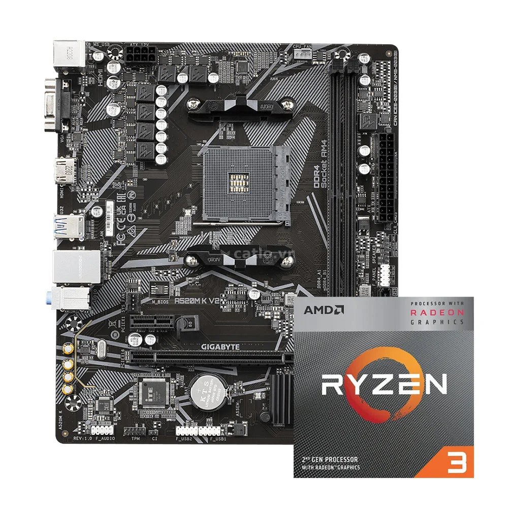 COMBO AMD Ryzen 3 3200G - GIGABYTE A520M-K V2 – ảnh 1