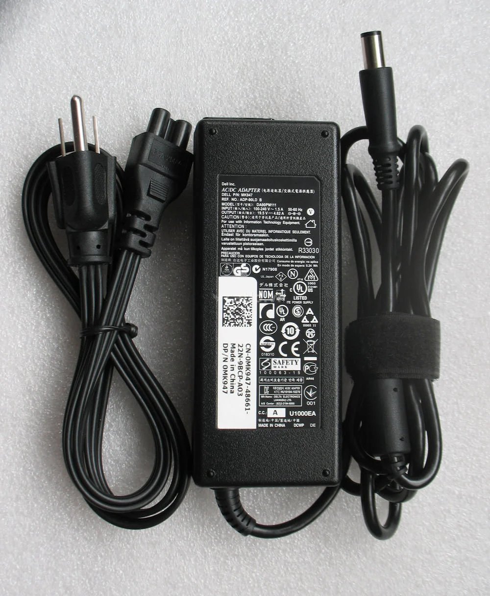 Sạc laptop Dell 19.5V-4.62A (Đầu kim) – ZIN – ảnh 1