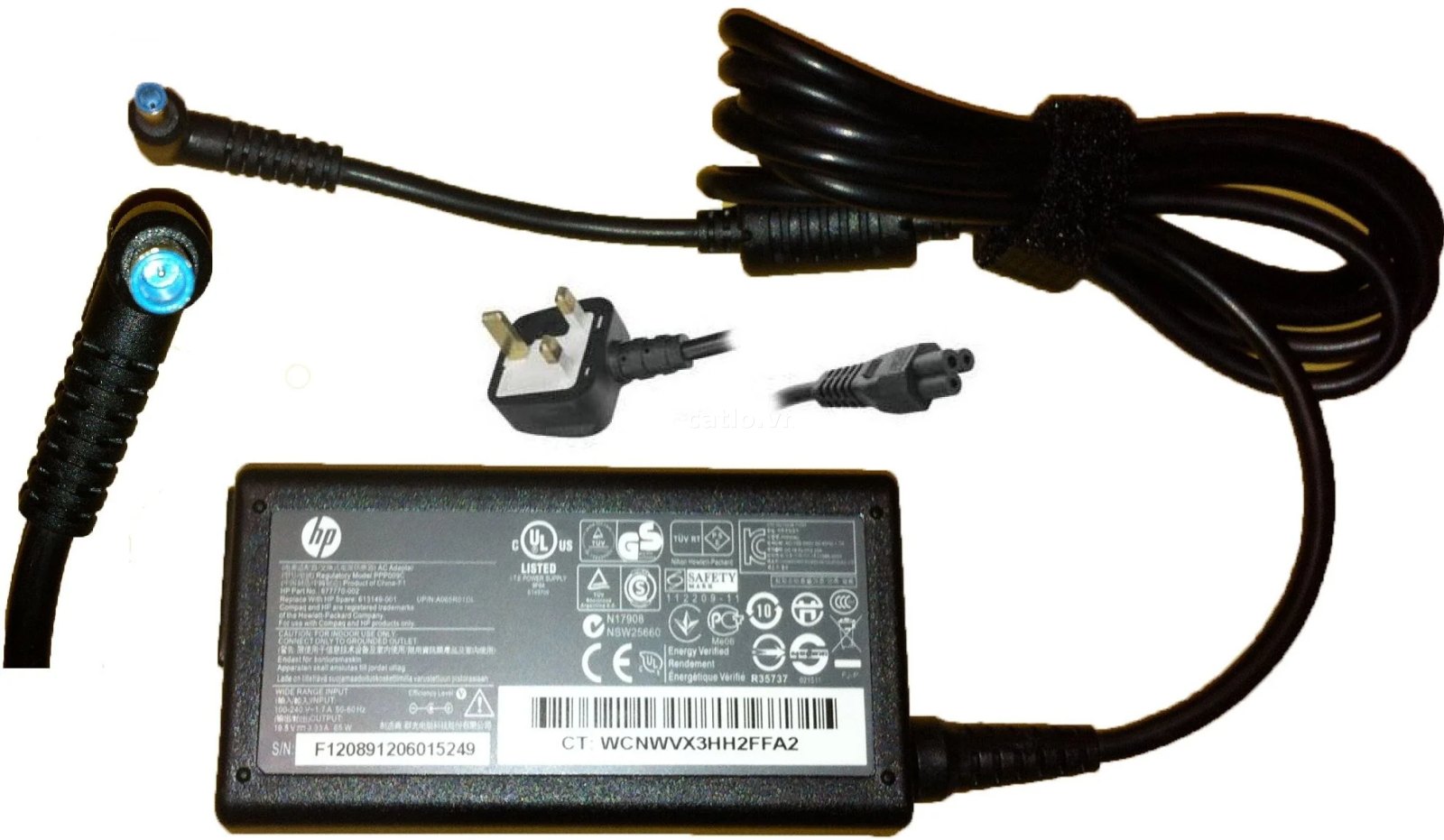 Sạc laptop HP – Compaq 19.5V-3.33A (Kim nhỏ) – ZIN – ảnh 1