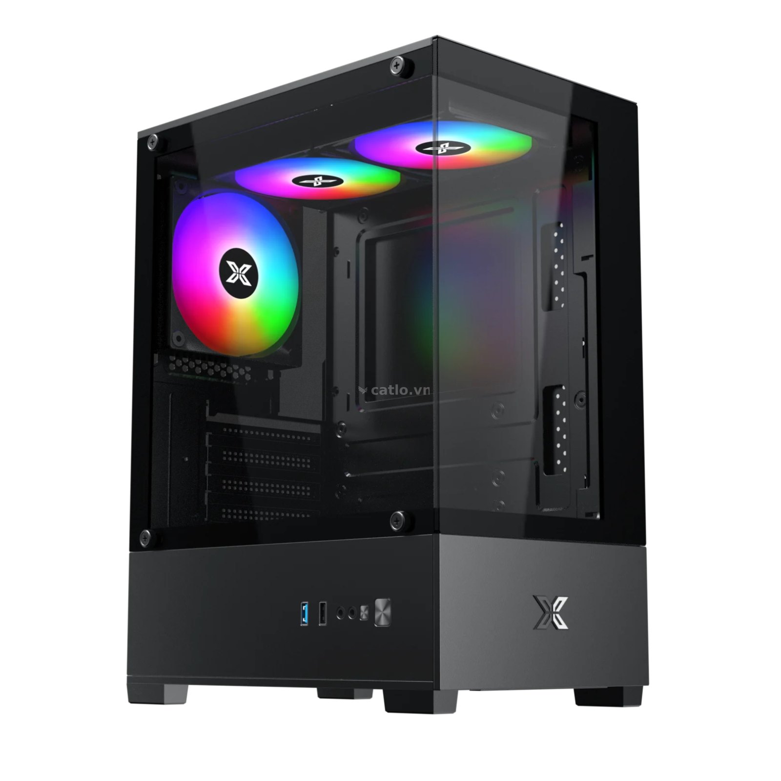 Thùng máy Xigmatek View III 3F | M-ATX/Mini-ITX, 2 Mặt Kính Cường Lực, Đen – ảnh 1