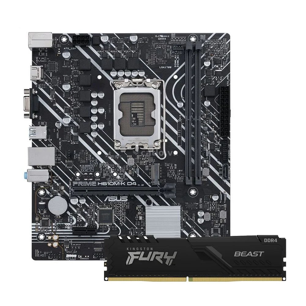 COMBO RAM 8GB Kingston - Main H610M Asus MK – ảnh 1