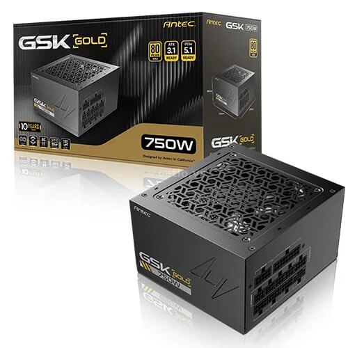 Nguồn máy tính Antec GSK V2 750 750W 80 Plus Gold | Full Range, Full Modular, ATX 3.1, PCIe 5.1, Đen – ảnh 1