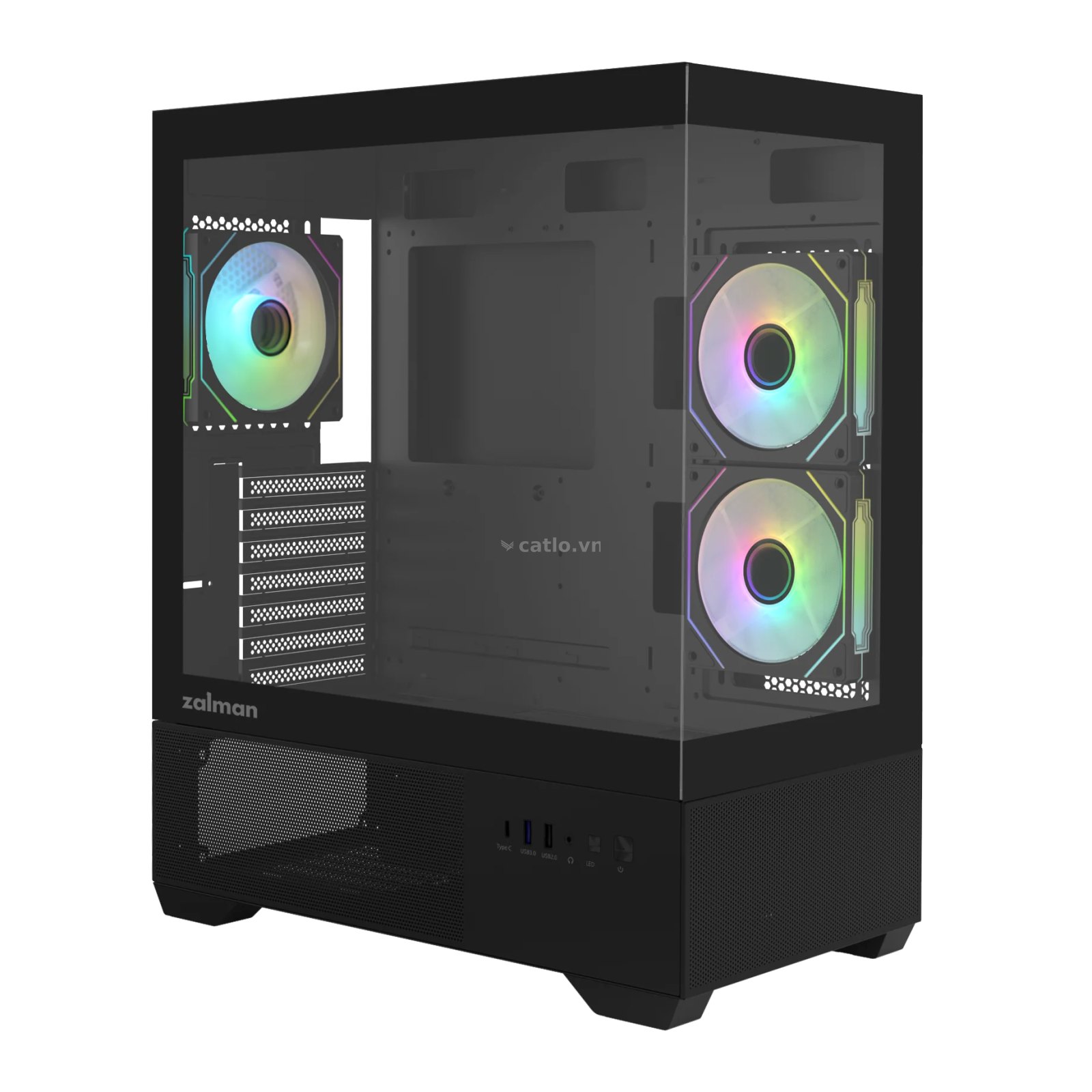 Thùng máy Zalman Chronix V2 (Kèm sẵn 3 Fan) | ATX, Đen – ảnh 1