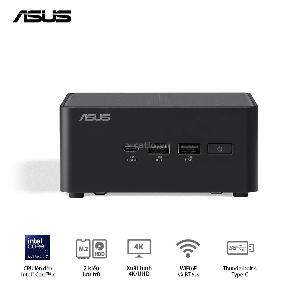 Mini PC ASUS NUC 14 Pro Tall NUC14RVH (RNUC14RVHI300000I) | Intel Core 3 100U, 2x Slot DDR5-5600… – ảnh 1
