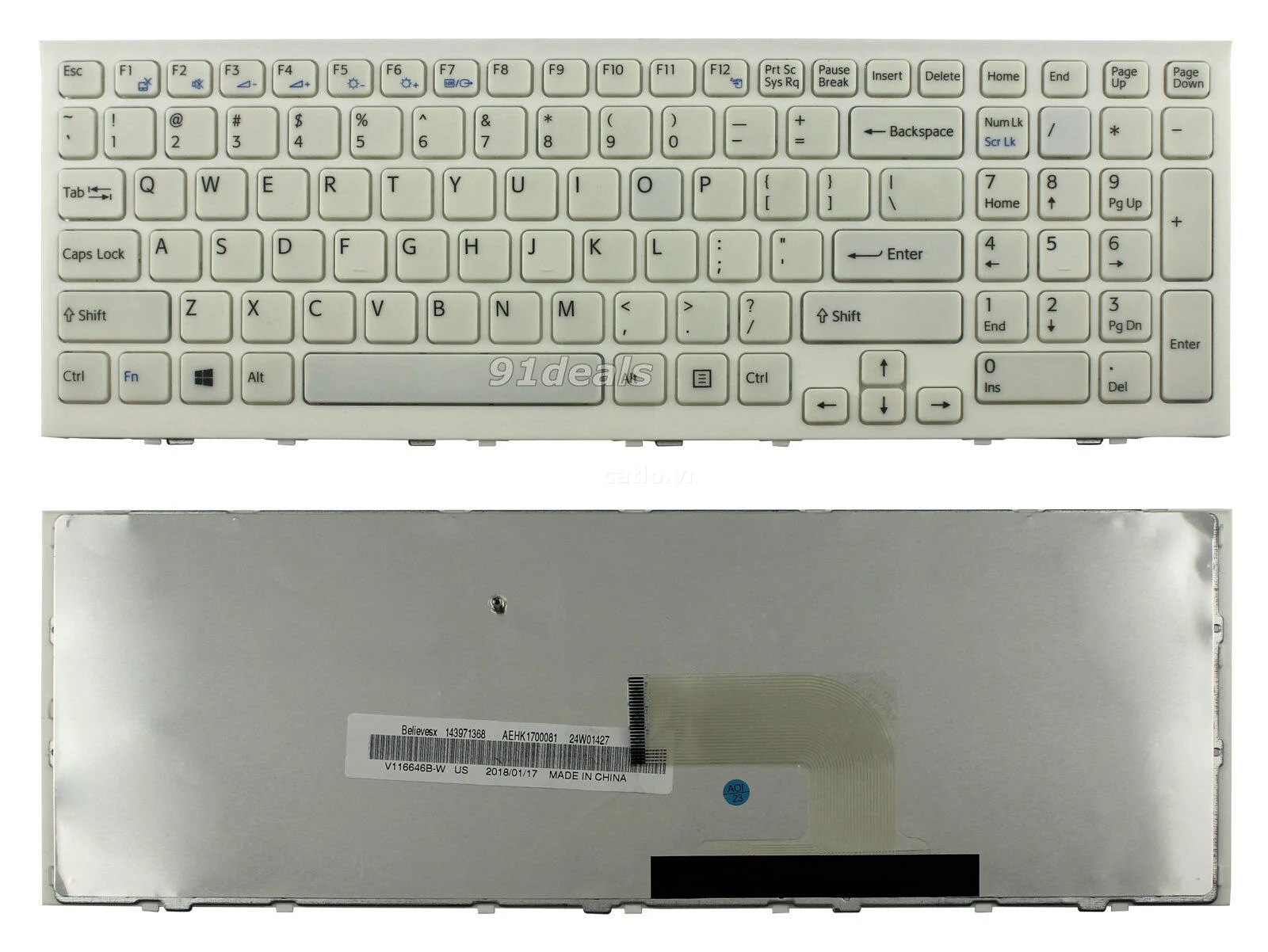 Bàn phím laptop Sony Vaio VPCEH, VPCEH1M1E, VPCEH2S1E, VPCEH3P1E, VPCEH11FX (EH – TRẮNG, CÓ KHUNG… – ảnh 1