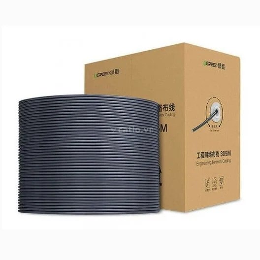 Cáp mạng Ugreen CAT5E U/UTP (60547) | Cuộn 305m, 8P8C, 24AWG, 350MHz, Xám – ảnh 1