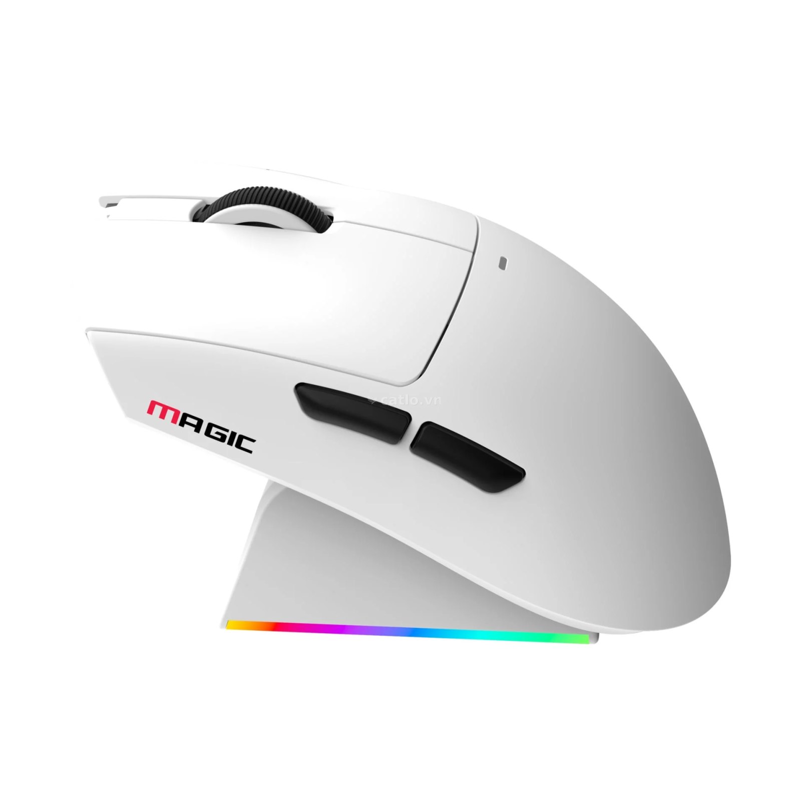 Chuột gaming Magic LDON V3 PRO | 3 Mode, Dock sạc, Trắng – ảnh 1