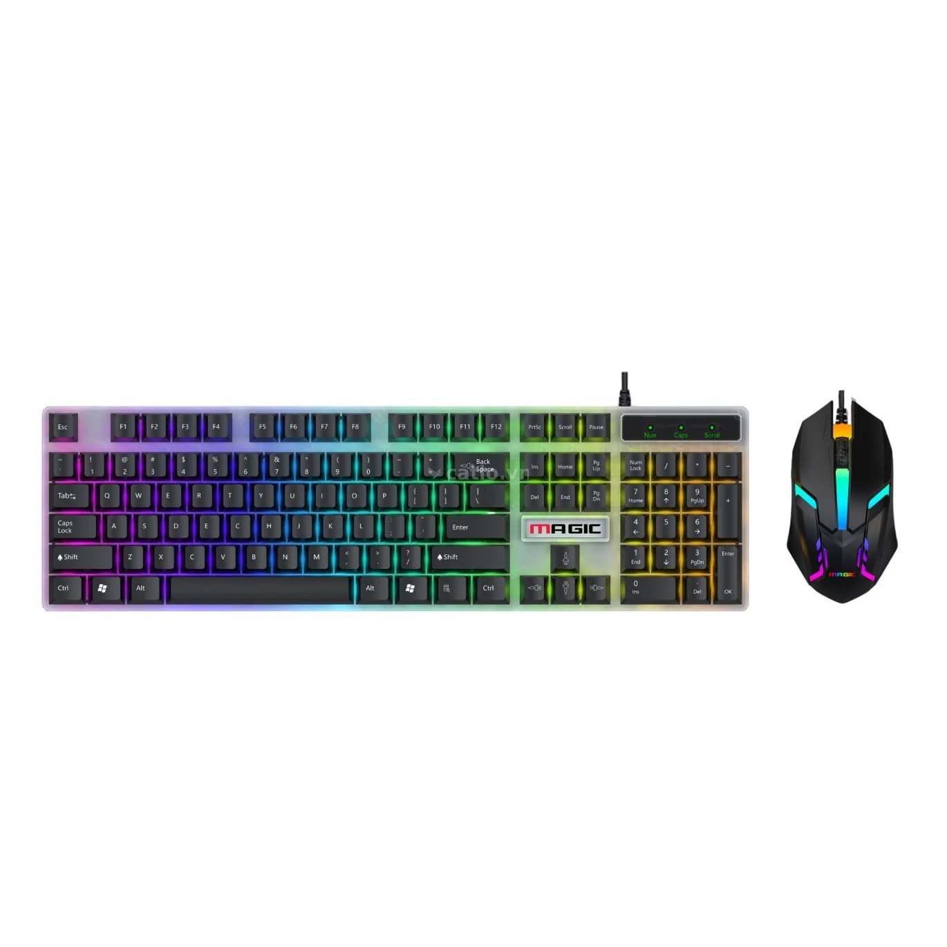 Combo Phím Chuột Gaming Magic KM-01L | Có dây, Led Rainbow, Đen – ảnh 1