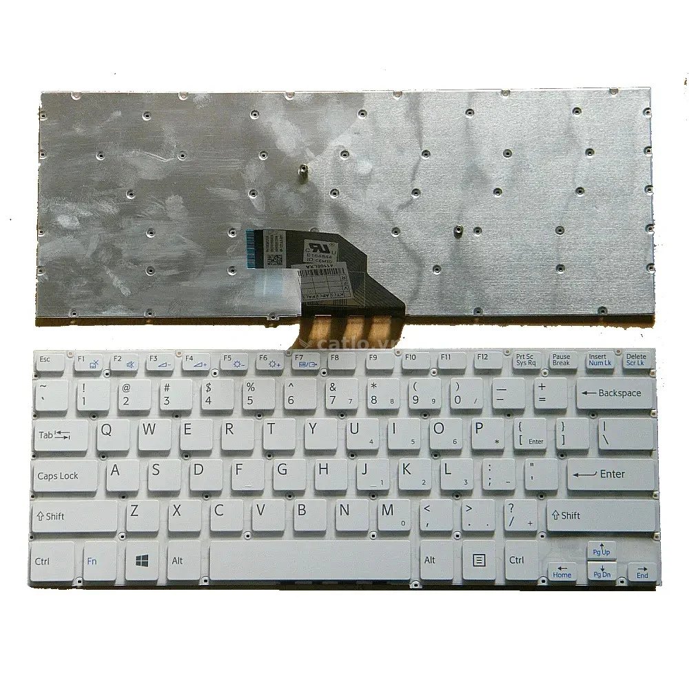 Bàn phím laptop Sony Vaio SVF142, SVF143, SVF14E (Trắng, cáp cong trái) – ảnh 1