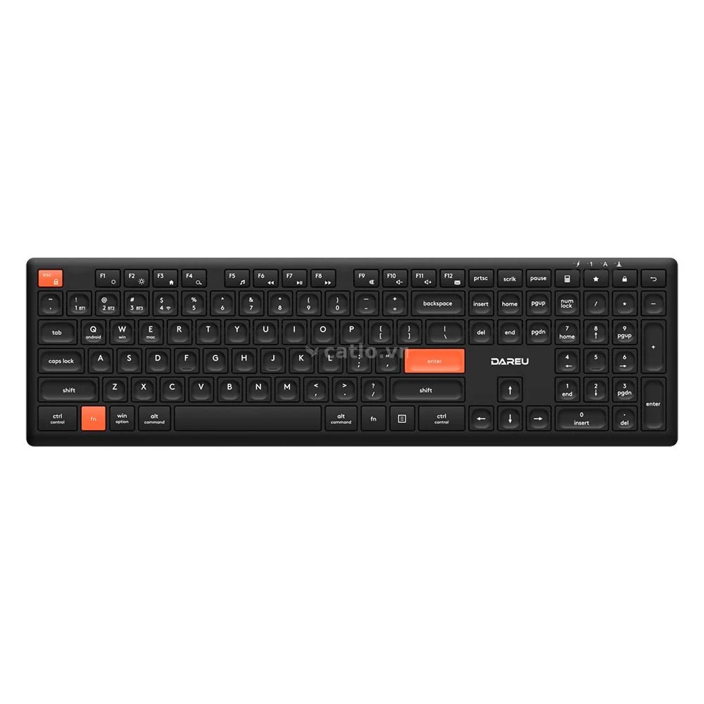 Bàn phím văn phòng Dare-U LK165D Black Orange | Không dây, Dual Mode, Scissor Switch – ảnh 1