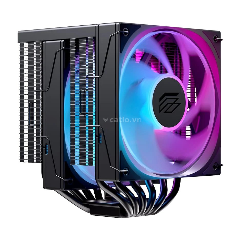 Tản nhiệt khí EINAREX Ventus V80 ARGB | 6 ống đồng, 2 Fan 120mm, Đen – ảnh 1