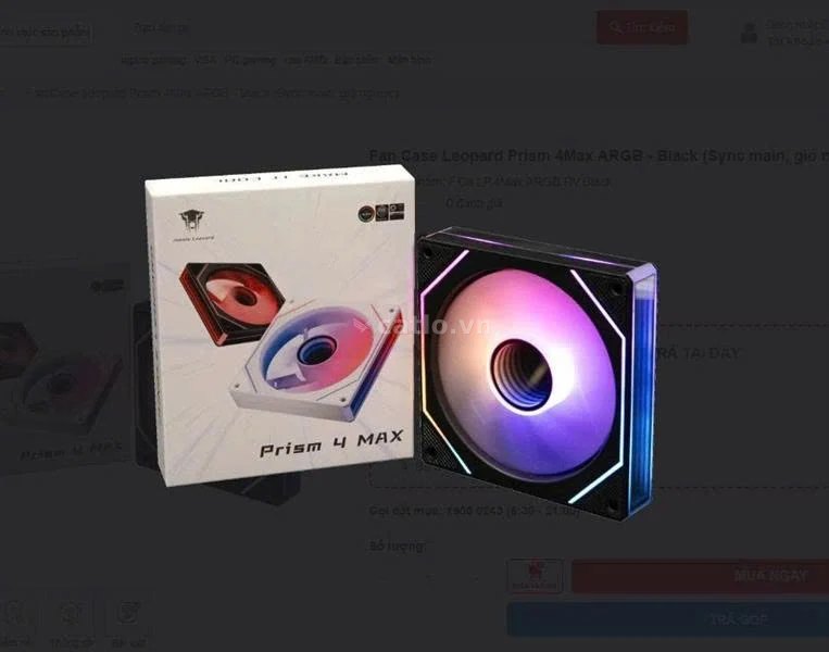 Fan Case Leopard Prism 4Max ARGB - Black (Sync main, gió xuôi) – ảnh 1