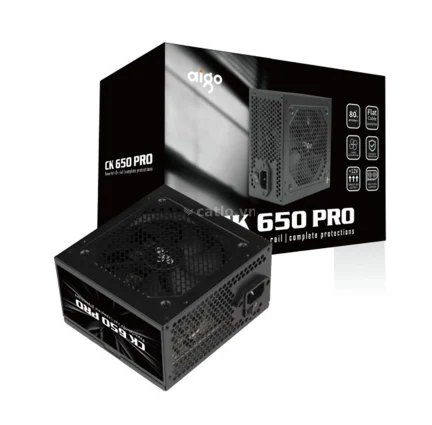NGUỒN AIGO CK650PRO 650W 80+ EFICIENCY (DÂY CÁP ĐEN DẸT) – ảnh 1