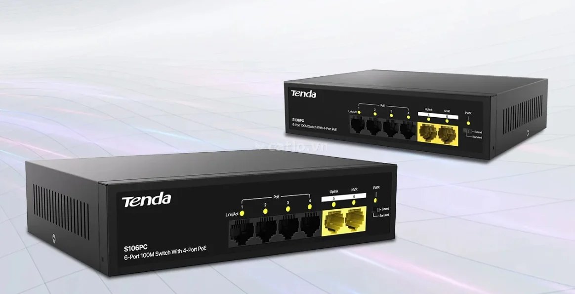 Switch POE 4 port 100M Lite TENDA S106PC – ảnh 1