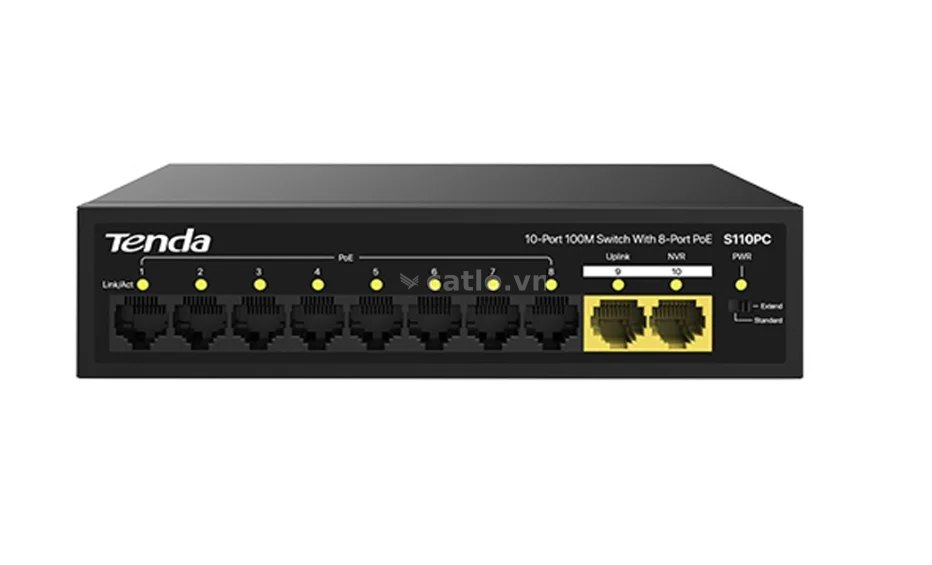 Switch POE 10/100Mbps TENDA S110PC 80W – ảnh 1