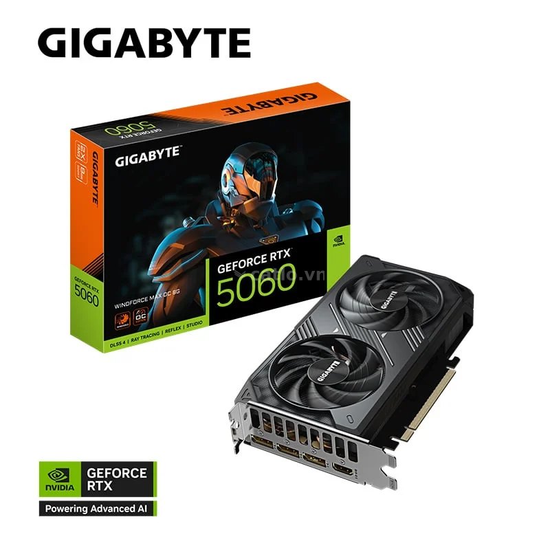 Card màn hình NVIDIA GeForce RTX 5060 Gigabyte WINDFORCE MAX OC 8G (GV-N5060WF2MAX OC-8GD) | 8GB… – ảnh 1