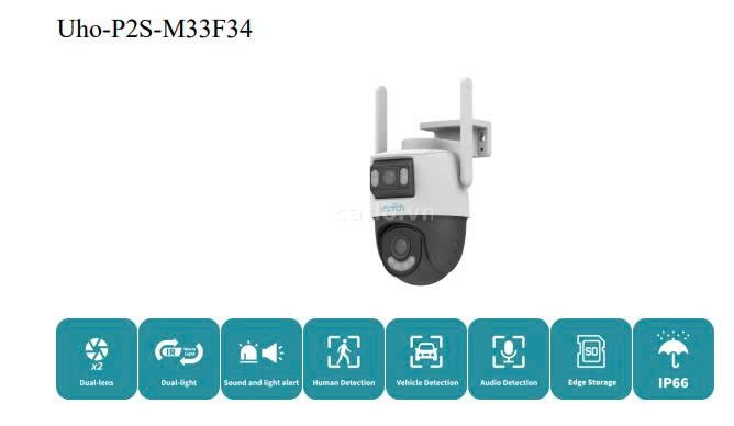 Camera IP Wi-Fi UNV 2 mắt Uho-P2S-M33F34 (Dual-lens) – ảnh 1