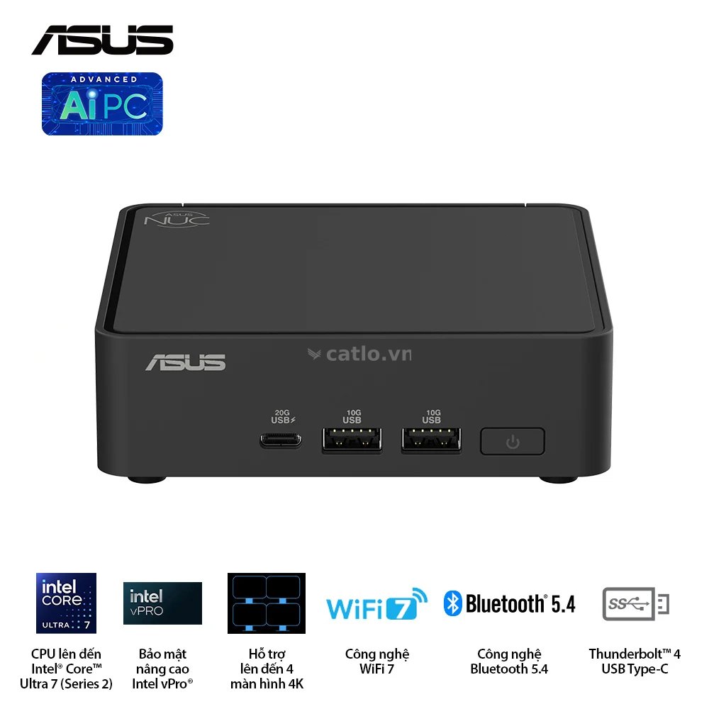 Mini PC NUC ASUS 15 Pro Slim | U300, 2xDDR5 5200MHz, 1xNVMe, 2xHDMI 2.1, 1xTypeC (BNUC15CRLIP00000) – ảnh 1