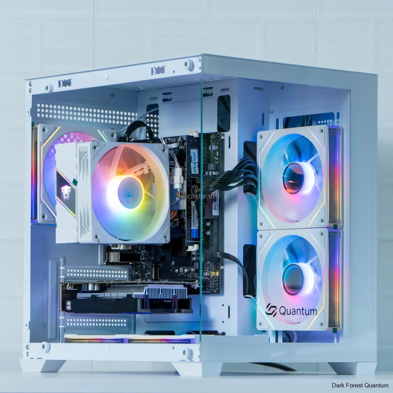 Case bể cá Quantum-B + 5 Fan ARGB (Trắng) – ảnh 1