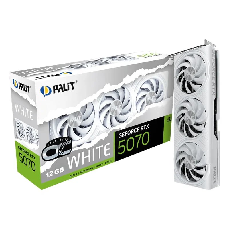 Card màn hình NVIDIA GeForce RTX 5070 Palit White OC | 12GB GDDR7, 6144 CUDA – ảnh 1