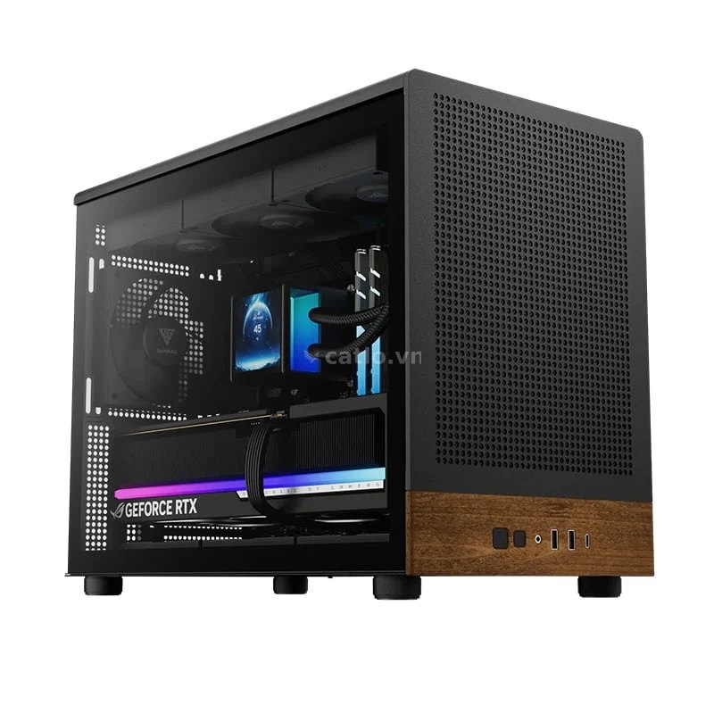 Thùng máy Case Gamdias Athena M4M | M-ATX, Mặt Gỗ – ảnh 1