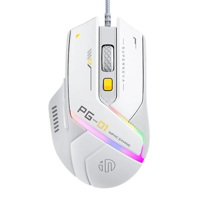 Chuột gaming INPHIC PG1 Chính Hãng | Wired, 12800 DPI, 78g, Trắng – ảnh 1