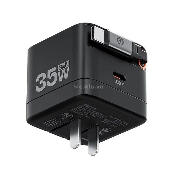 Củ sạc nhanh Movespeed MSA03 35W | Super GaN, Tích hợp Type C, Đen – ảnh 1