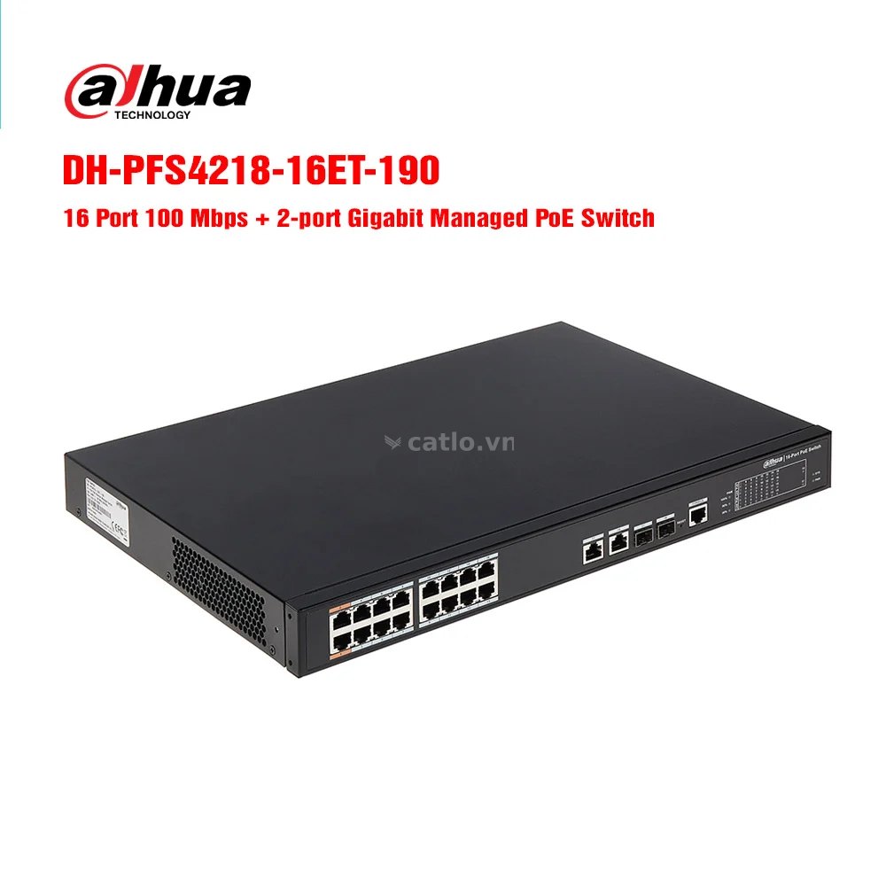 Switch PoE 16 Port Dahua DH-PFS4218-16ET-190 – ảnh 1