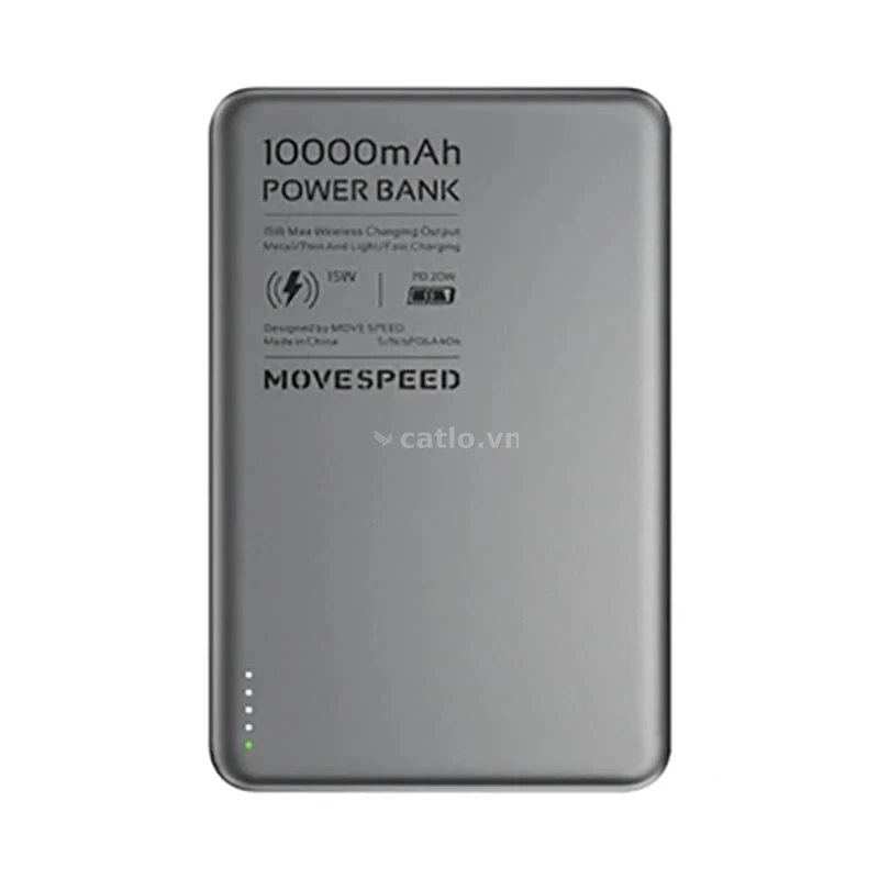 Sạc dự phòng từ tính Movespeed W10 | 10000mAh, 20W, Đen – ảnh 1