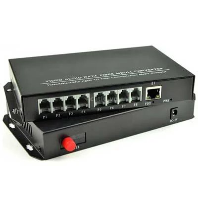 Converter Quang HDtec 8 RJ11 + 1 RJ45 Lan 100 Mbps – ảnh 1