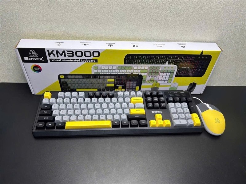 Bộ phím chuột Sorex KM3000 Grey vàng – ảnh 1