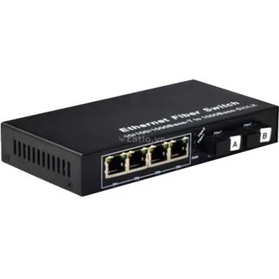 Converter HDtec kết hợp 2 cổng Quang (A+B) + 4 RJ45 Lan 1G – ảnh 1