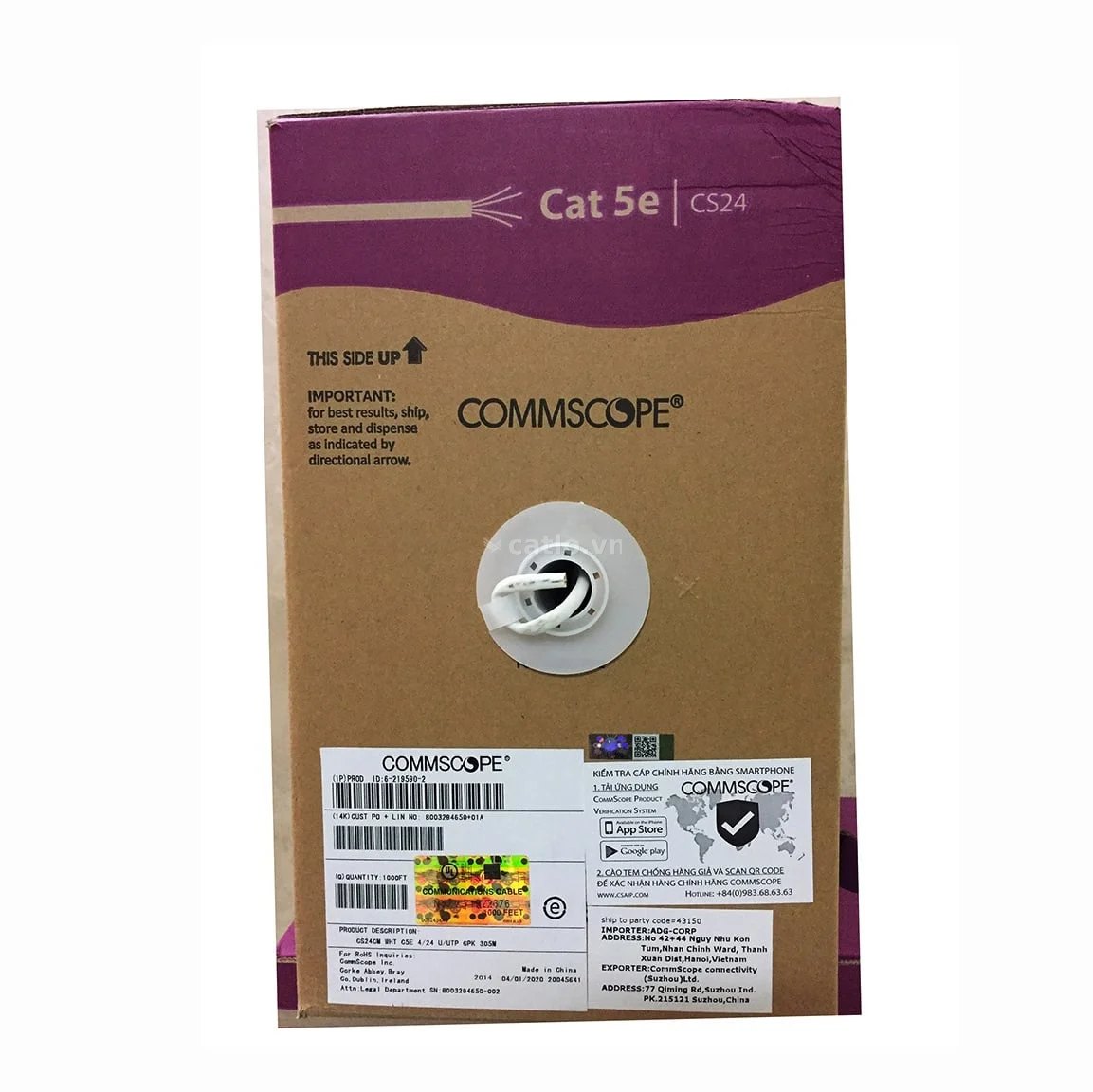 Cáp mạng AMP (COMMSCOPE) Cat5E 4UTP 305M 24AWG (6-219590-2) – ảnh 1